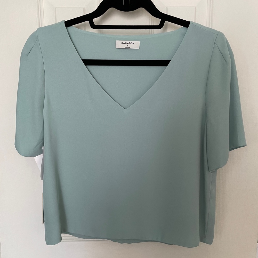 Babaton Aritzia Randy Blouse - Vert Mousse